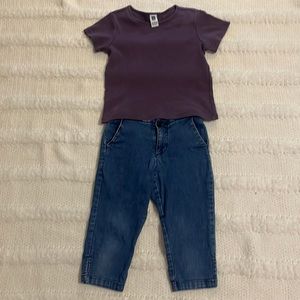 Gap Capri stretch pants & top girls 6